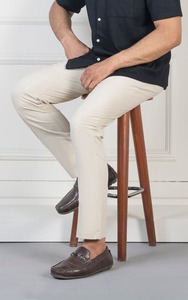 Pantalones Chinos de Algodón Beige para Hombre, Corte Recto, Cintura Media, Estilo Casual, Antiarrugas, Tela Oxford Ligera, Bolsillos Laterales, Verano - Product Image 3