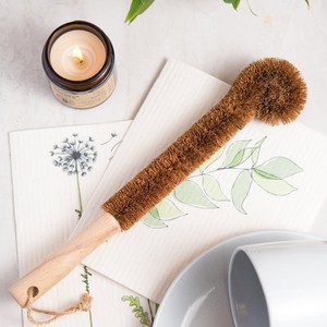 Natural coconut coir <b>brush</b> best choice baby <b>bottle</b> cleaning <b>brushes</b> eco fiber drink ware scrubber - Product Image 5