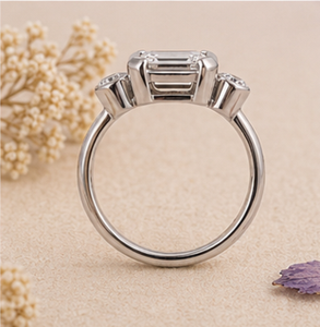 Luxury Asscher Cut Diamond <b>Ring</b> 14K 18K Gold Bezel <b>Set</b> Engagement <b>Ring</b> Side Stone Minimalist <b>Women</b> Jewelry - Product Image 5