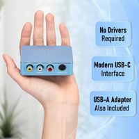 Dispositivo de Captura de Audio y Video y Transmisión en Vivo con USB-C Plug & Play, Entrada AV/RCA/S-Video, Compatible con VHS/Videocámaras, Grabación