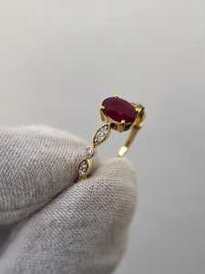 แหวนทับทิมแท้ แหวนทับทิมธรรมชาติ สำหรับวันครบรอบ แหวนเงินแท้ 925 ชุบทอง 14K แหวนหมั้น แหวนแต่งงาน แหวนสัญญา - Product Image 4