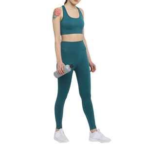 Conjunto de Yoga Sólido con Logotipo Personalizado Popular para Mujer - Ropa Deportiva de 2 Piezas: Sujetador Deportivo de Cintura Alta y Leggings Ligeros con Cintura Elástica - Product Image 5