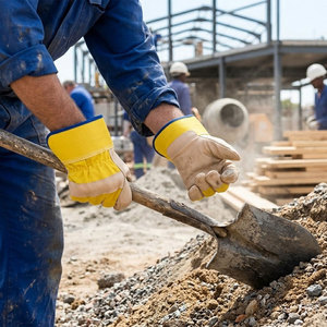 Gants de sécurité robustes JNM SAFETY JNM-377 en cuir de vachette avec manchette de sécurité, résistants à la chaleur, antidérapants, lisses, pour usage domestique et industriel - Product Image 4
