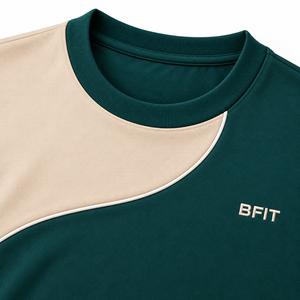T-shirt vert à manches courtes pour homme, coupe classique, séchage rapide, sportif, col rond, jersey en polyester tricoté - Product Image 2