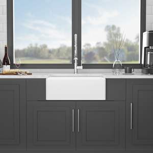 28 pollici bianco fattoria in ceramica lavello cucina ciotola singola con assemblaggio di scarico e griglia inferiore - Product Image 4