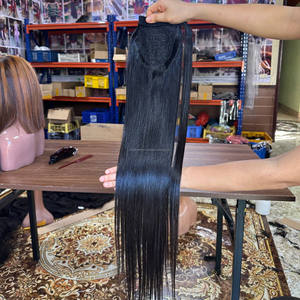 Extensions de cheveux humains vietnamiens à prix abordable, queue de cheval en cheveux bruts vietnamiens, cheveux raides et lisses comme des baguettes, 120g, le meilleur - Product Image 3