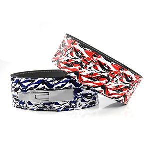 Ceinture de musculation à levier en cuir véritable robuste, ceinture de soutien pour la force athlétique avec boucle à levier en acier réglable pour l'entraînement en salle de sport - Product Image 2