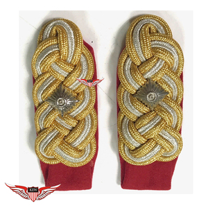 KEW Epaulettes de Hombro Trenzadas en Oro y Plata, Estrella Metálica Plateada Antigua, Accesorios de Lujo Personalizables para General - Product Image 1