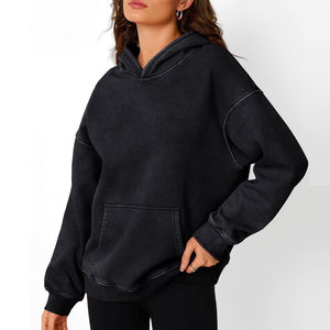 Women Vintage Style Oversized Acid Wash Hoodie For Casual Wear Top Selling Product Full Sleeve Acid Washed Women Hoodies - Product Image 4