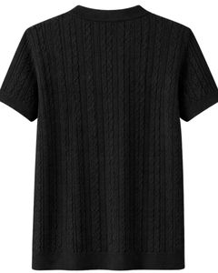 Camiseta Polo Negra de Punto para Hombre, Personalizada por el Fabricante, Manga Corta, Corte Ajustado, Informal, de Verano, al por Mayor, OEM - Product Image 2