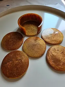 Posavasos de piedra de resina de lujo de alta calidad más populares y de moda, posavasos de mármol y resina para bebidas, bodas, hogares, uso - Product Image 3