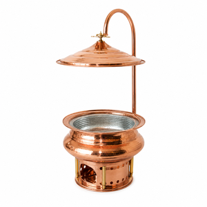 Calentador de Comida Tipo Chafing Dish de Cobre con Tapa, Interior de Acero Inoxidable Martillado, Servidor de Buffet para Catering, Hoteles y Restaurantes, OEM ODM - Product Image 1