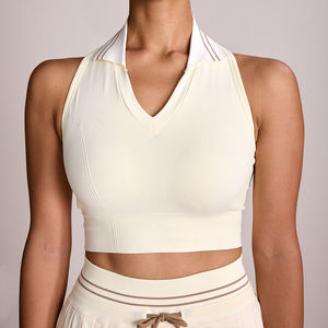 เสื้อกล้ามออกกำลังกายผู้หญิงโลโก้สั่งทำได้ เสื้อกีฬาเนื้อผ้ายืดน้ำหนักเบา ราคาขายส่ง ออกแบบเองได้ ราคาถูก ระบายอากาศได้ดี - Product Image 5