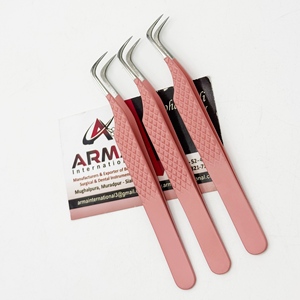 Pince à cils courbée type Hock, pointe en fibre durable, en acier inoxydable, pour extensions de cils, avec marque privée – Meilleures ventes - Product Image 4