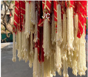 Décoration murale bohème en tissu à franges avec motifs rayés pour mariage, fête ou décoration intérieure - Product Image 6