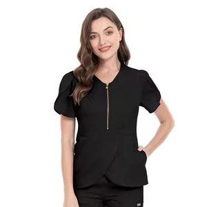 Conjunto de Uniforme Médico Antiarrugas para Mujer – Uniforme de Enfermera y Doctora con Mangas Tulipán a la Moda para Clínica Dental y Hospital - Product Image 1