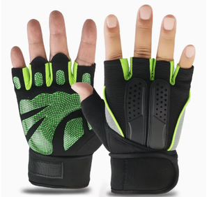 HAWK SPORTS INDUSTRIES <b>Half</b> Finger Gym Gloves Unisex PU Material Pull Adjustable Wrist Strap Non <b>Slip</b> Breathable Weight Fitness - Product Image 6