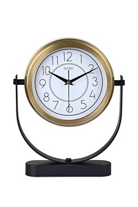 High Standard Brass Desk <b>Clock</b> Circular Shape Minimalist Design Quartz Movement <b>Battery</b> Operated Silent Needle Display - Product Image 3