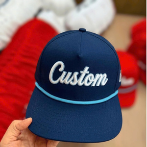 Waterproof Fabric Custom Embroidery Logo 5 Panel <b>Flat</b> Brim Laser Cut Hole Snapback <b>Cap</b> and Hat for <b>Men</b> Women Sports Travel <b>Cap</b> - Product Image 1