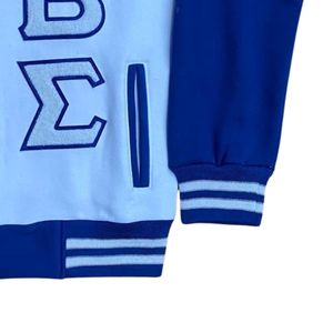 Phi Beta Sigma <b>White</b> Varsity Fleece <b>Jacket</b> for <b>Men</b> Comfortable Fit Premium Fabric Greek Fraternity Apparel Casual Outerwear - Product Image 6