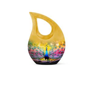 Urna Funeraria de Aluminio en Forma de Lágrima con Cruz Decorativa, Urna Conmemorativa de Metal para Cenizas Humanas con Bolsa de Terciopelo Gratis - Product Image 3