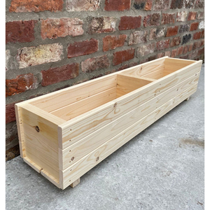 Jardinière rectangulaire surélevée en bois massif faite à la main pour légumes et fleurs – Bac de jardinage extérieur - Product Image 1