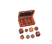 Rompecabezas de Madera Ecológicos al por Mayor, Rompecabezas de Lógica 3D Encajables, Juguetes Educativos STEM para Niños, Juego de Rompecabezas de Escritorio