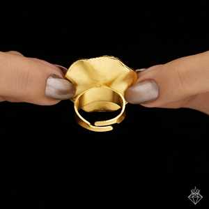 Bague en perle martelée anti-ternissement de taille réglable PRAO - Product Image 1