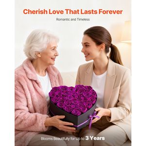 Forever Flowers Bouquet di 27 Rose Conservate a Forma di Cuore, Regalo Perfetto per Moglie o Mamma - Product Image 3