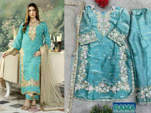 <b>Red</b> <b>Silk</b> Salwar Kameez Set Sequins Embroidered Ready Made Indian Pakistani Outfit With Dupatta for Wedding PartyWear for Women - Product Image 6