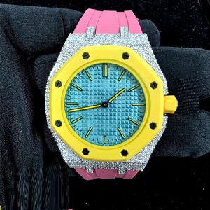 Most Selling Moissanite <b>Diamond</b> With Rubber Band <b>Watch</b> Luxury Unisex Wristwatch with Durable Design Available For Sale - Product Image 1