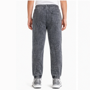 Pantalones Acid Wash al por mayor, pantalones de algodón vintage lavados, joggers casuales de corte holgado personalizados, ropa urbana unisex, fabricante. - Product Image 4