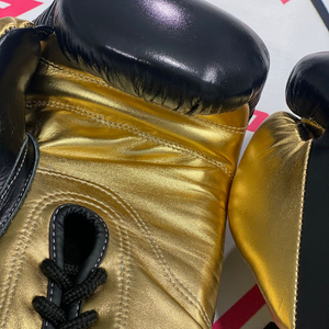 Guantes de Boxeo Negros y Dorados con Cordones, Sin Boxeo No Hay Vida, de Cuero Vacuno Genuino, para Sparring, Más Vendidos y en Tendencia - Product Image 6