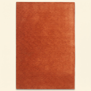 Tapis DECORDEC en laine terracotta orange, texture unie mélangée, écologique, antidérapant, tufté à la main, pour salon - Product Image 1