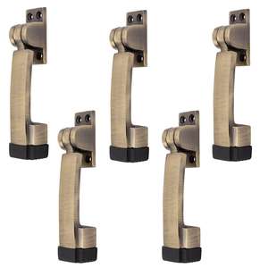 Tope de puerta de suelo de acero inoxidable resistente con tornillos, punta de goma duradera, acabado marrón, para el hogar - Product Image 6