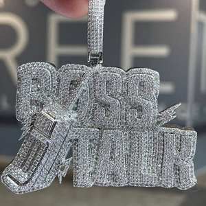 CONCEPTION Colgante de Letra Personalizada de Lujo con Moissanita VVS de Corte Marquesa, Chapado en Oro, Estilo Hip Hop, con Incrustaciones, Certificado GRA, Unisex, Fino - Product Image 6