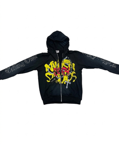 Custom Heavyweight Cotton Rhinestone Hoodie and Sweatpants Set High Quality Streetwear Unisex Graphic <b>Tracksuit</b> - Product Image 3