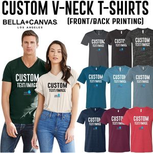 Camisetas Unisex Bella Canvas con Cuello en V, Diseño Personalizado, Multicolores, Estilo Sólido, Ajuste Holgado, Camisetas Estampadas Comprimidas - Product Image 3