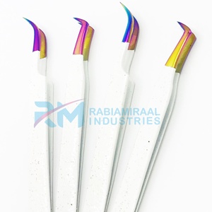 Pince à cils RMI en acier inoxydable multi-plasma, courbée à 90 degrés, pour volume et précision, outils d'extension - Product Image 4