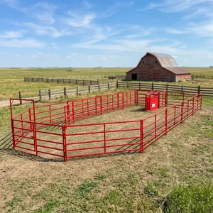 Heavy Duty Red Aluminum Alloy Powder Coated Livestock Corral Panels Secure Cattle Handling Farm Animal Enclosure Safety <b>Fencing</b> - Product Image 6