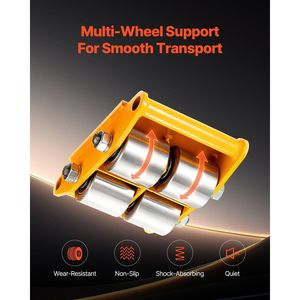 Set di 4 Carrelli per Spostamento Macchinari Industriali in Acciaio al Carbonio, Capacità 26455LBS/12T, 4 Ruote per Movimentazione Industriale - Product Image 5