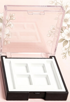 Palette de fards à paupières personnalisable, emballage cosmétique pour usage quotidien, forme carrée, trois compartiments, poudre/fard à joues compact en plastique