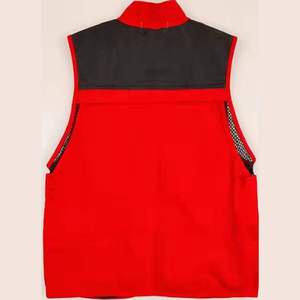 Chaleco rojo sin mangas para hombre con cuello alto y bolsillos, ropa de abrigo informal de otoño, tela de lana transpirable - Product Image 6