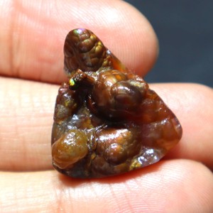 หินอาเกตไฟเม็กซิกันธรรมชาติทรงคาโบชอง  งานฝีมือประณีต  หินอาเกตไฟทรงคาโบชองขัดเงาสำหรับทำเครื่องประดับ - Product Image 2