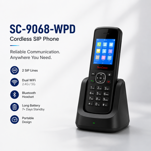 Teléfono IP Portátil SunComm SC-9068-WPD con WiFi Dual, Voz HD y Auriculares Bluetooth, Pantalla LCD a Color de 2.4 Pulgadas - Product Image 4
