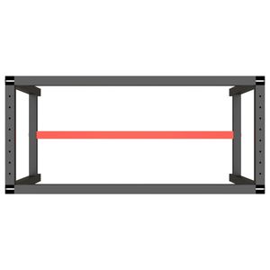 Negro mate y Rojo mate 43,3 "x 19,7" x 31,1 "Marco de banco de trabajo de metal Categoría de muebles - Product Image 5