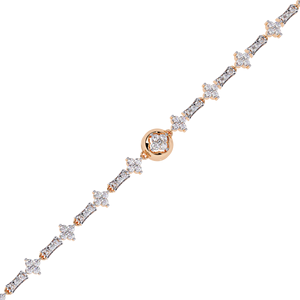 Pulsera de Moissanita Chapada en Oro Blanco, Corte Brillante Redondo, Cadena de Eslabones Geométricos, Joyería para Mujer - Product Image 5