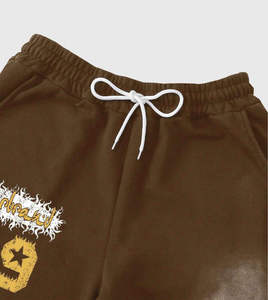 Survêtement à capuche marron pour homme, imprimé étoiles, édition limitée 09, streetwear, coupe ample, vêtements d'automne - Product Image 6