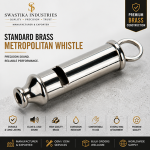 Phoenix Sports Safety Referee Whistle with <b>Lanyard</b> Stainless Steel Material 70mm Size Outdoor Use - Product Image 1
