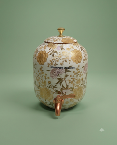 Distributeur d'eau décoratif en cuivre fait main, réservoir d'eau en cuivre à motif floral décoratif, réservoir en cuivre à motif floral décoratif - Product Image 3